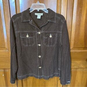 Brown button down shirt